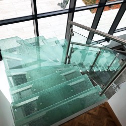 Glass and stainless steel design staircase