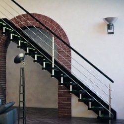 Contemporary Custom-made stair with stainless steel spacers