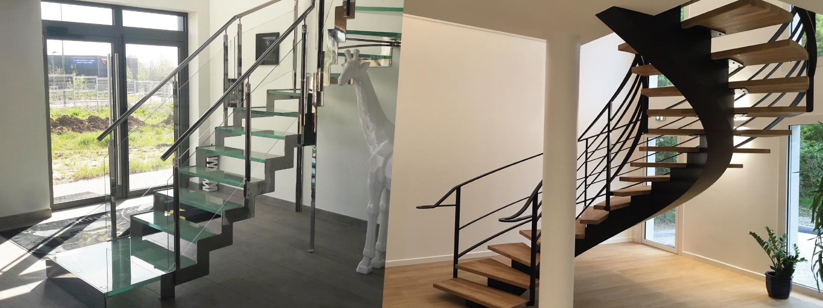Metallic stairs and wooden stairs. Oeba is a manufacturer and installer of stairs in wood and steel.